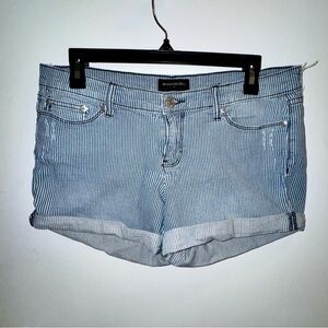 Banana Republic Blue Pinstriped Jean Shorts